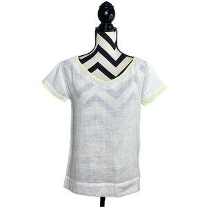 Lemlem Lila Sz S Short-Sleeve Cotton Blend Neon Tee